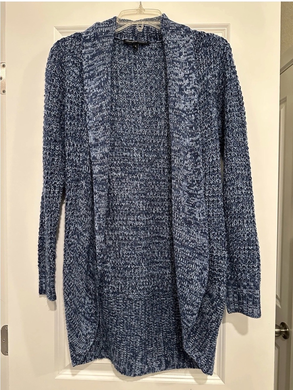 Derek Heart Blue Marled Knit Open-Front Cardigan Size S